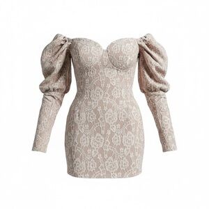 Naked Wardrobe Off-Shoulder Puff Sleeve Lace Mini Dress XL NWT Cottagecore